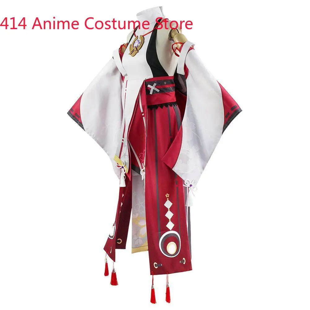 Yae Miko Cosplay Costume Genshin Impact Uniform Wig Cosplay Anime Chinese Style Women Guuji Yae Dress Halloween Costumes Game