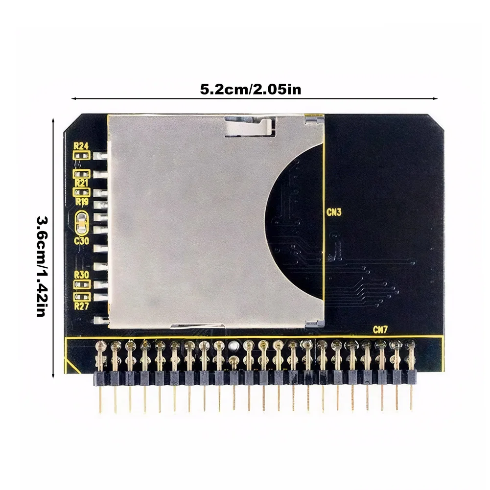 Carte mémoire SD à 2.5 pouces IDE SSD, 44 broches SDHC SDXC MMC, adaptateur convertisseur de carte pour ordinateur portable et tablette, 2.5 pouces