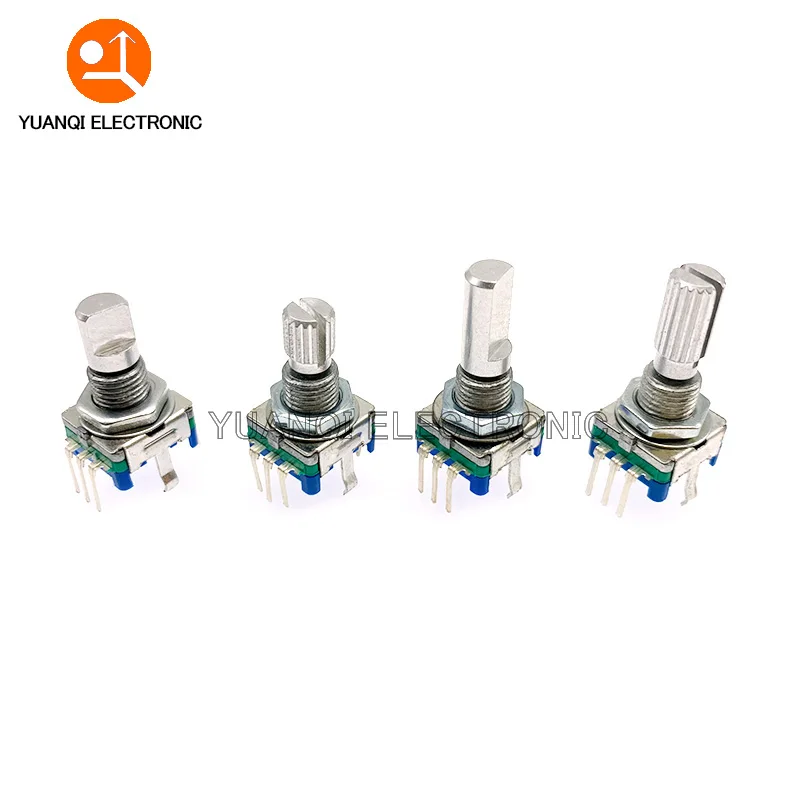 5PCS Half / Plum axis rotary encoder handle length 15mm / 20mm code switch EC11 digital potentiometer with switch 5Pin