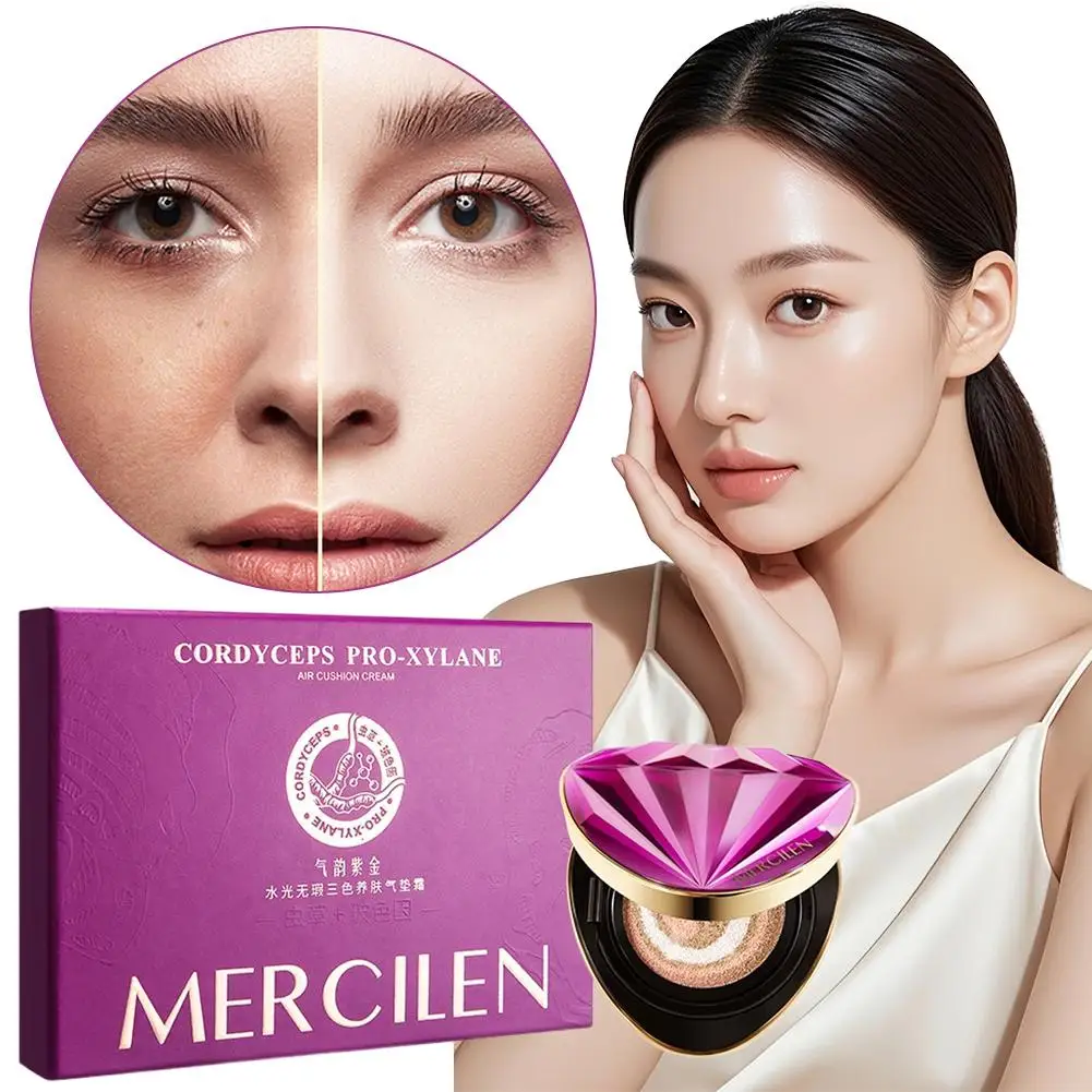 3 Colors Air Cushion Plant Nourishing Skin Concealer Oil Control Moisturizing Foundation Isolating Cream Beauty Shrink Pores