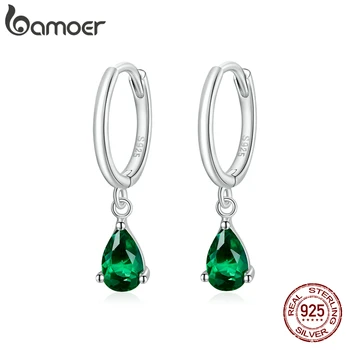 BAMOER Silver ISHWAR Water Drop Earrings  925 Sterling Silver 4 Colors Drop Shape Earring for Women Statement  Jewelry SCE1018