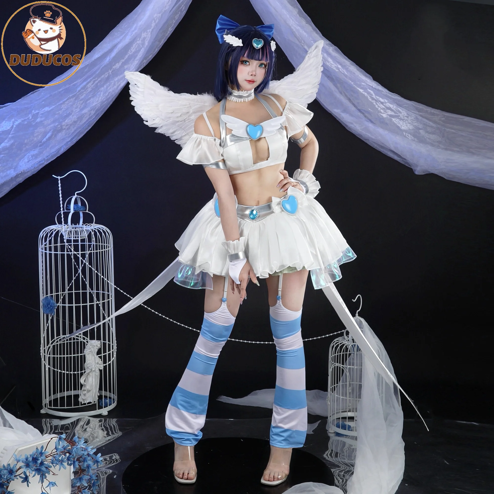 DUDU-SR فستان تنكري Angell Pantyy Anarchy مع أجنحة مجموعة كاملة من أزياء الهالوين