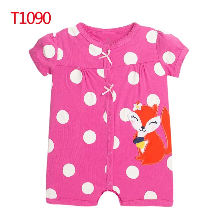 2024 Summer Newborn Baby Boys Rompers Short Sleeve Coveralls Cartoon Printed Soft Cotton Jumpsuits 0-24M Toddler Baby Clothes