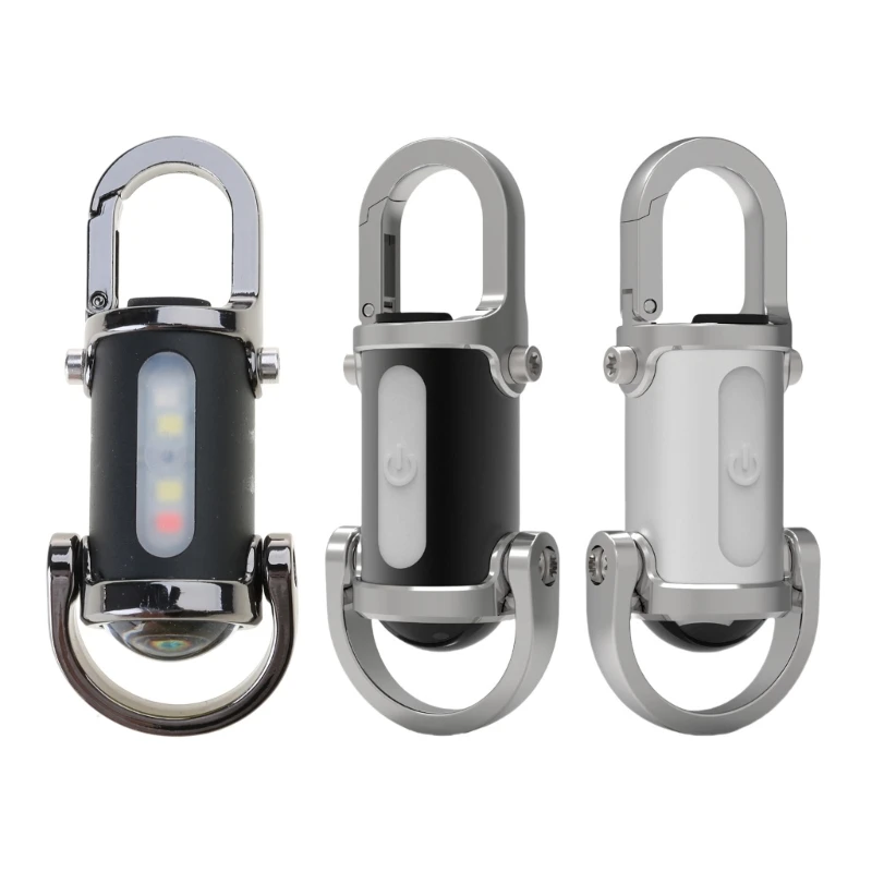 Bright LED Keychain Light Rechargeable Flashlight Pendant Keyring for Camping F3MD