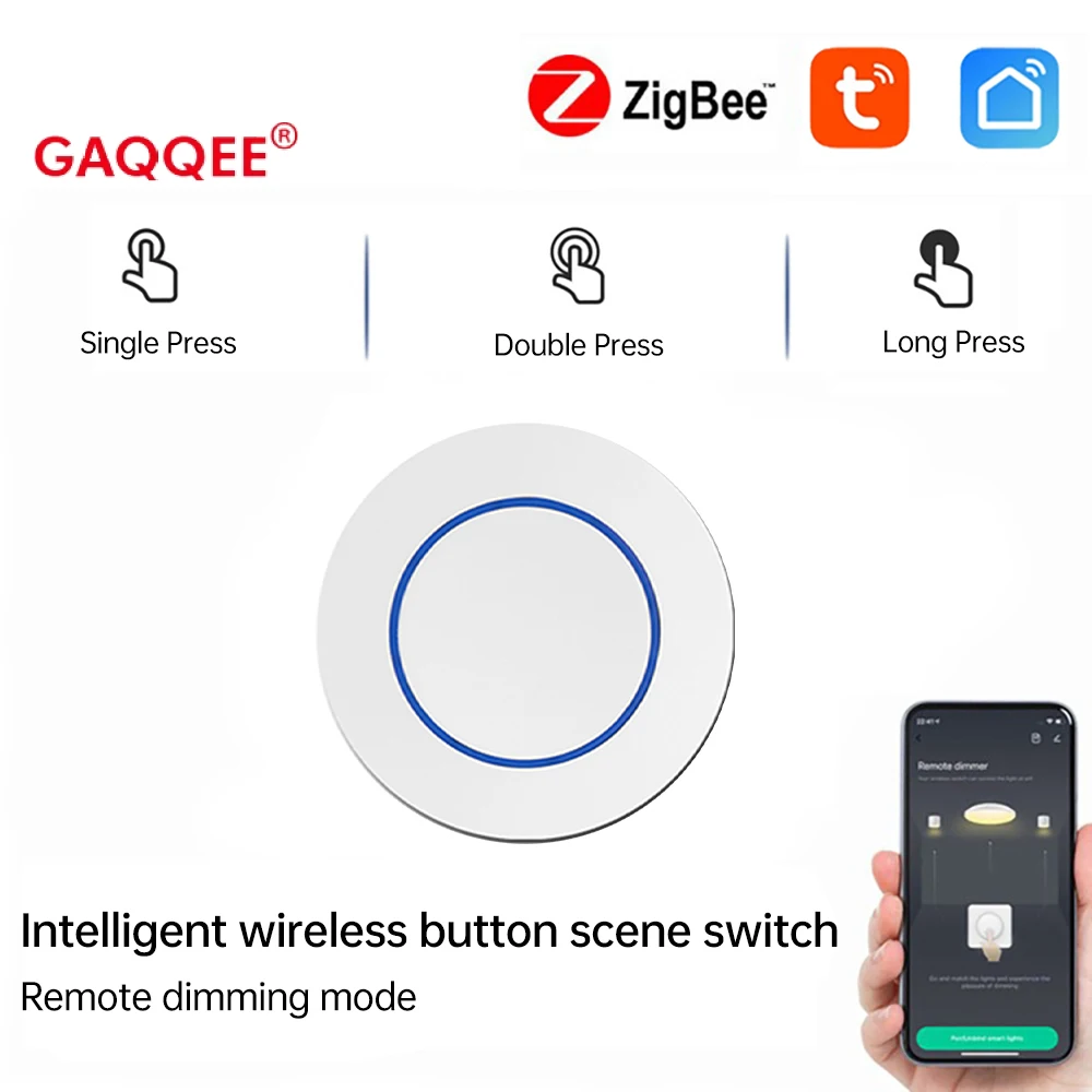 DC 3V Smart Push Button Switch Automation Scenario Controller Gadgets Required Zigbee Gateway Compatible withTuya Smart Life