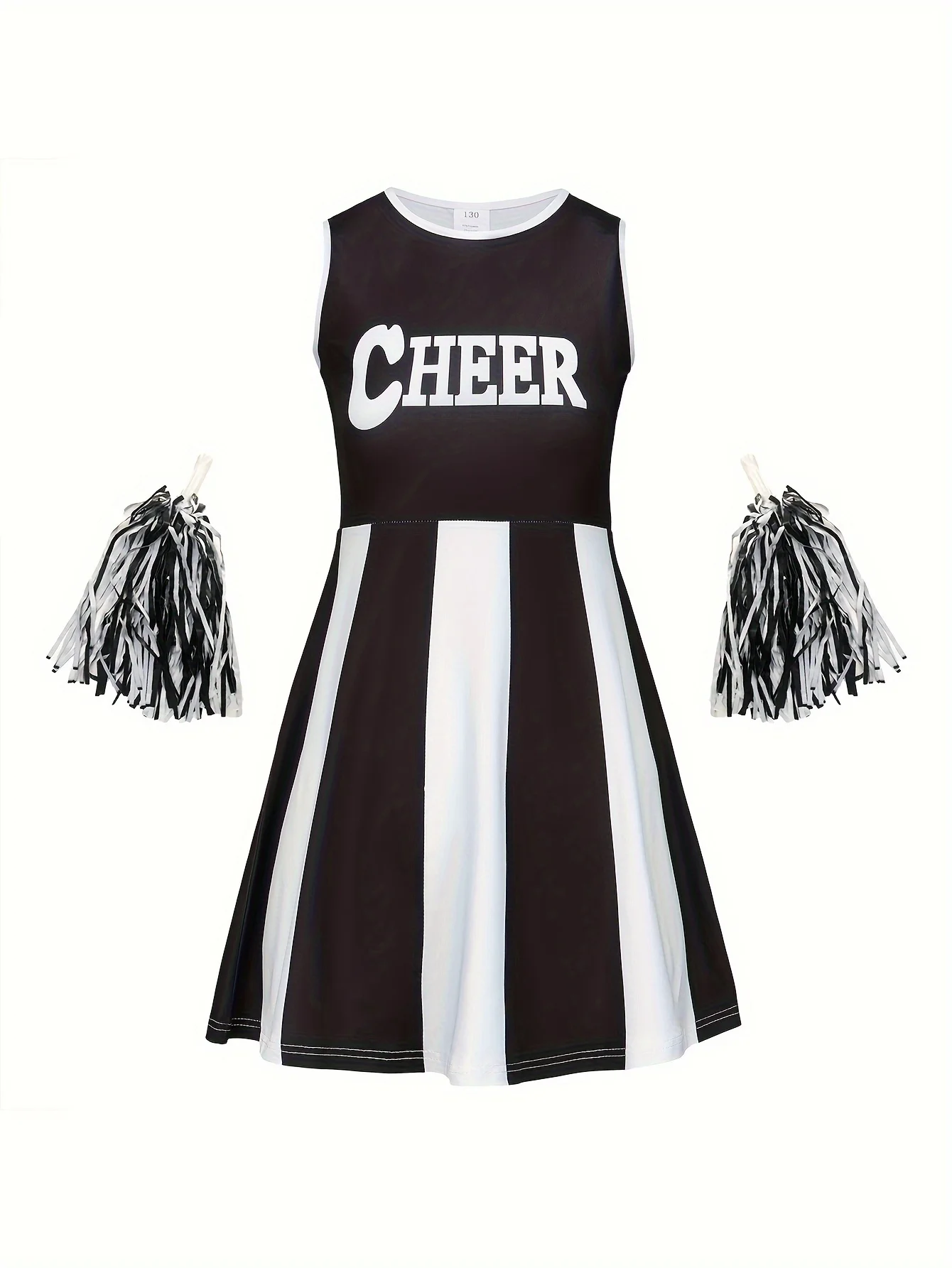 

Girls Cheerleader Short Skirt Suit Sports Kids Holiday Party Cute Performance Costume Send Pom Pom