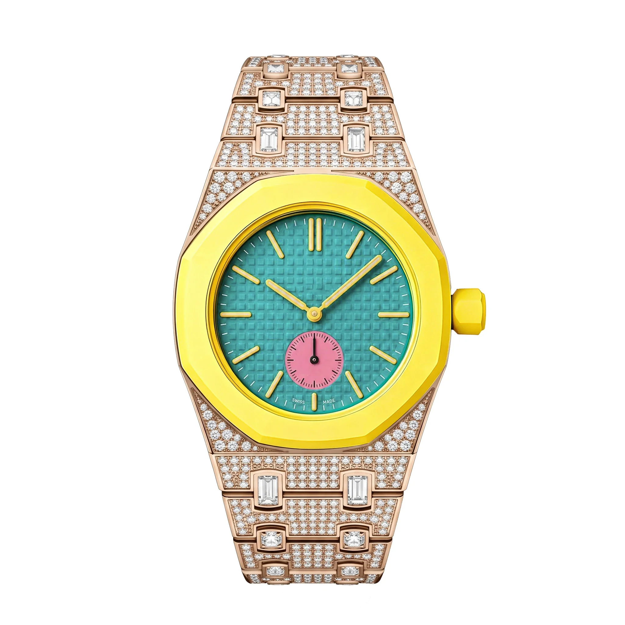 Luxury Zinc Alloy Strap For Swatch x AP Royal Pop Pocket Metal Inlaid Diamond Modification Kit Shining Watchband For Royal Pop