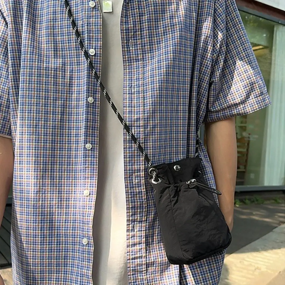 Fashion Canvas Shoulder Crossbody Bags Lightweight Minimalist Style Phone Bag Solid Color Small Coin Purse for Girls