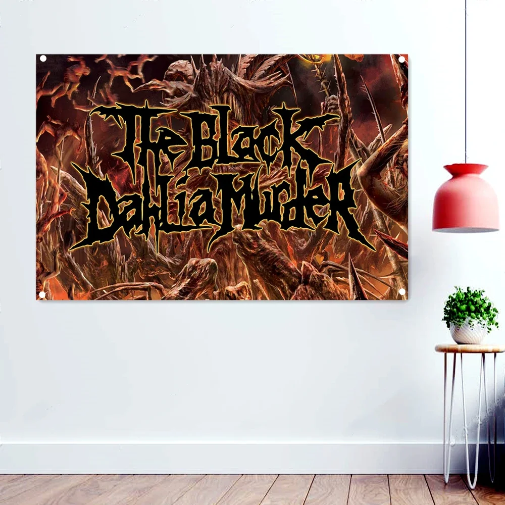 

Black Death Metal Artist Posters Macabre Art Wallpaper Banners Wall Decoration Scary Bloody Drawing Rock Band Icon Flags Gifts