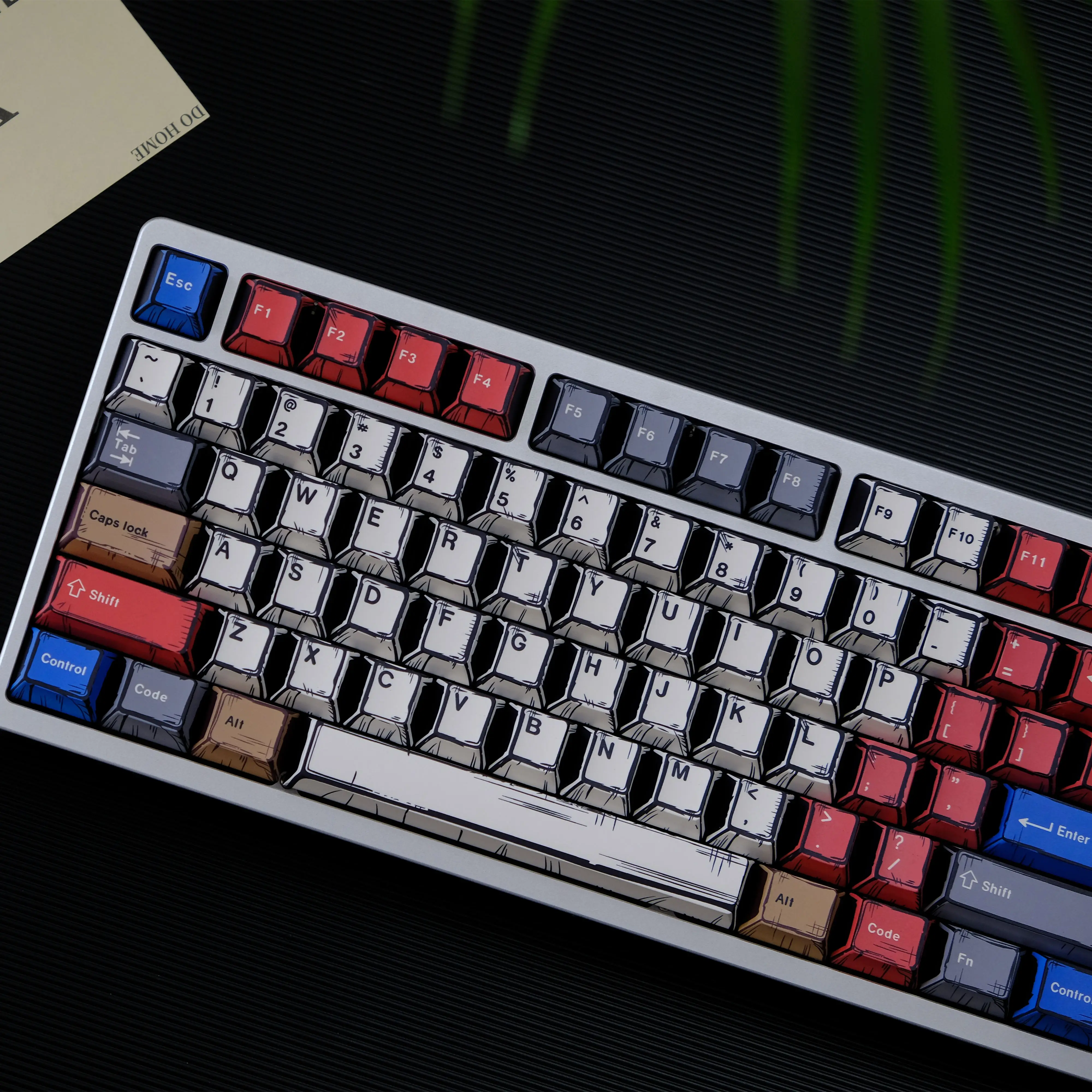 PBT Comic Keycaps EVA 01 Palette Cherry Profile Dye Sub 78/151 Keys Mixed Light For Mechanical Keyboards ISO Layout 7U Rainy75