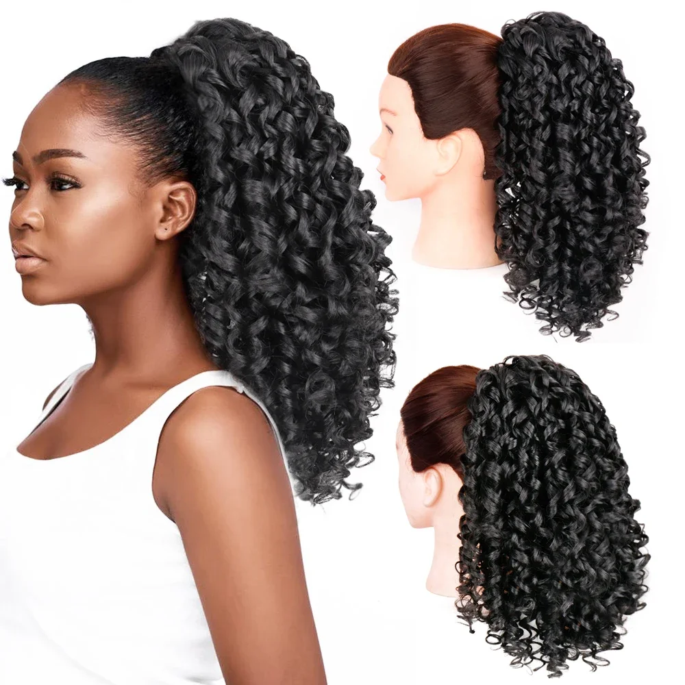 

AZQUEEN Synthetic Hair Fiber Heat-Resistant Curly Hair With Ponytail Fake Hair Chip-in Hair Extensions Drawstring Elastic Band