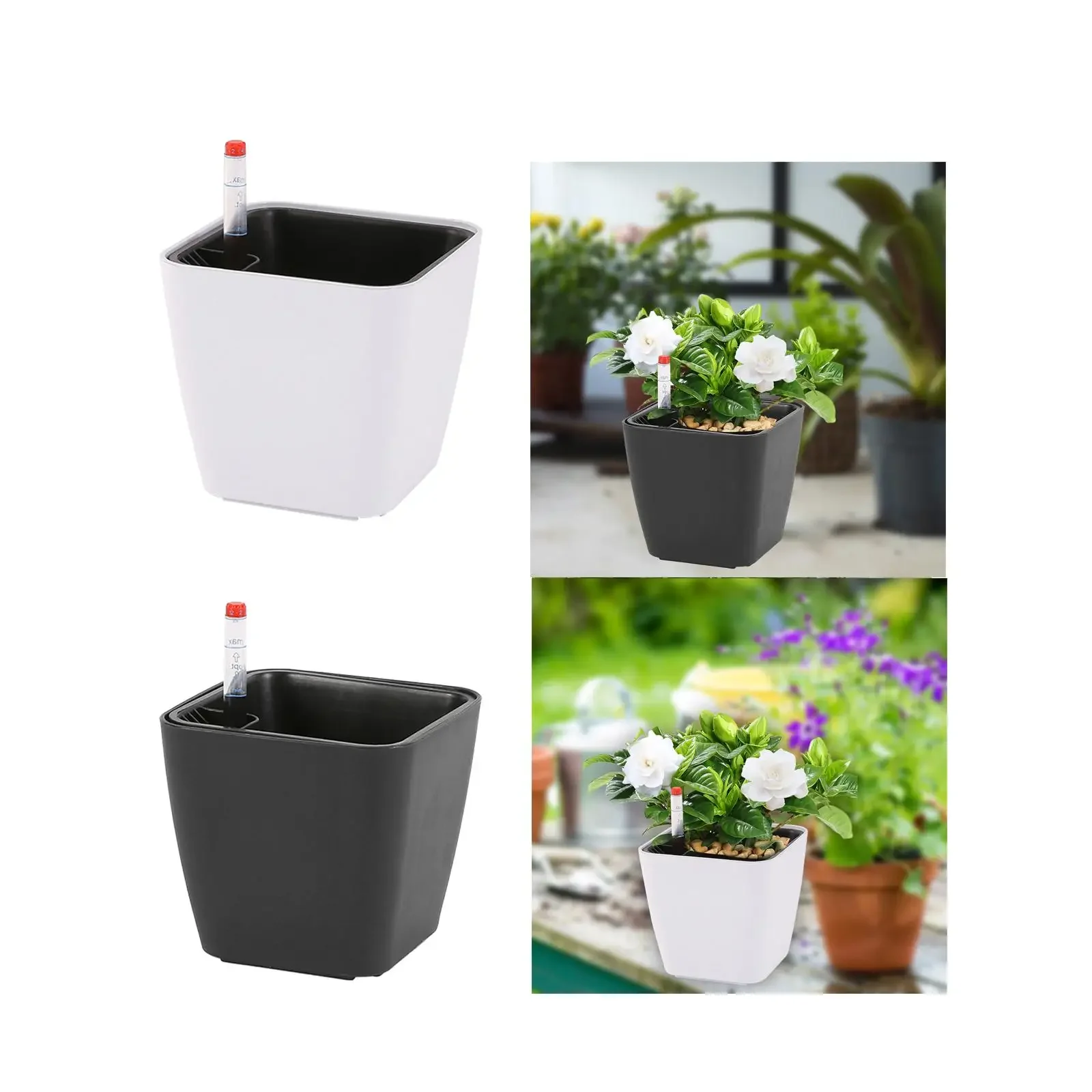 

Self Watering Planter with Water Level Indicator Versatile Decorative Flower Pot 5.1inch Tall for Bedroom Kitchen Accessories