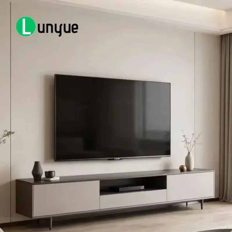Modern Floating TV Cabinet Wall Mounted Entertainment Center with Storage Drawers and Open Shelving for Living Room Home