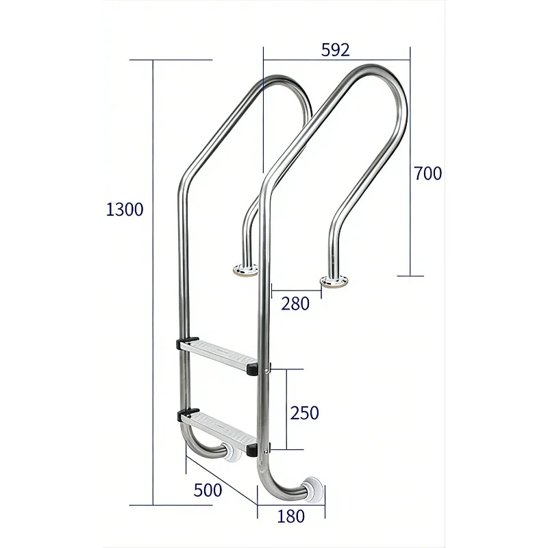 

Аксессуары для бассейнов: лестница для бассейнов из нержавеющей стали с противоскользящим покрытием, 3 ступени, для наземных бассейнов
