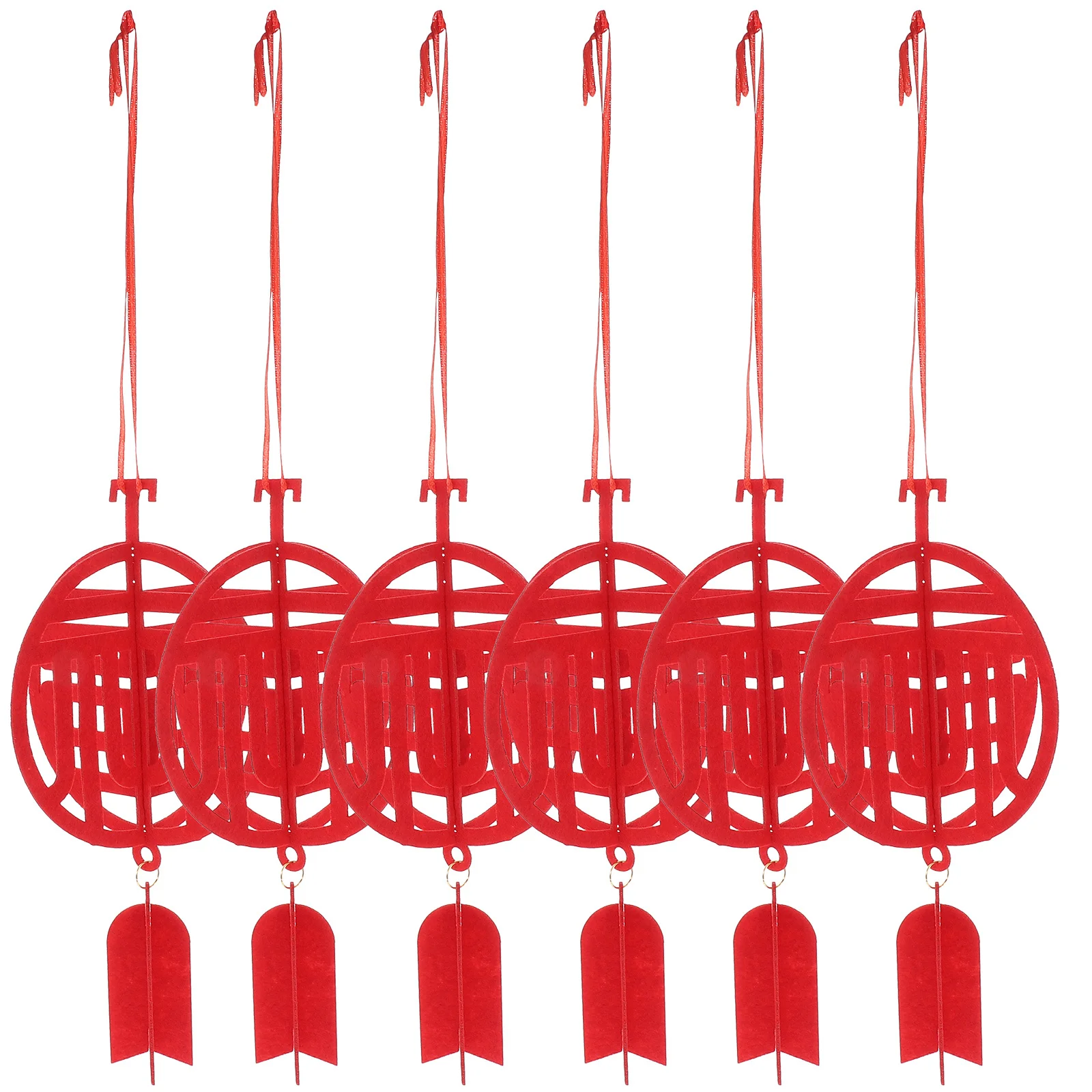 6 قطعة قلادة السنة الصينية الجديدة مهرجان القمر الأحمر زينة معلقة للمنزل نافذة الباب شجرة السيارة مهرجان الربيع الطرف