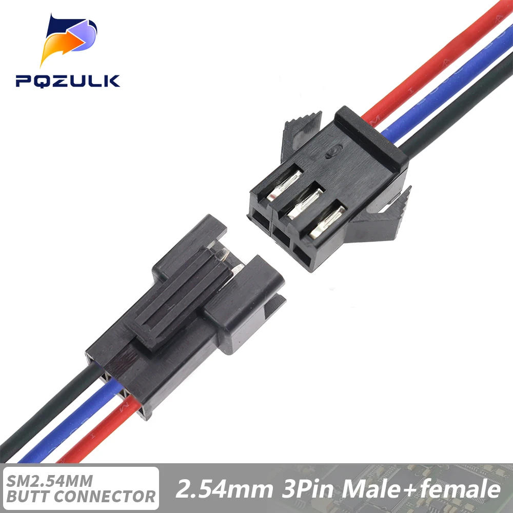 10PCS JST SM 2/3/4/5/6Pins 2,54 MM Stecker Männlichen zu Weiblichen Draht stecker kabel zopf Stecker LED Anschluss linie 20cm Lang