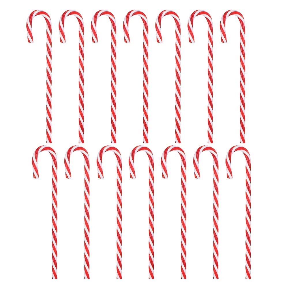

25 Pcs Christmas Walking Stick for The Elderly Decorations Crutch Pendant Decorative Pendants Tree Home Pvc Hanging Ornaments