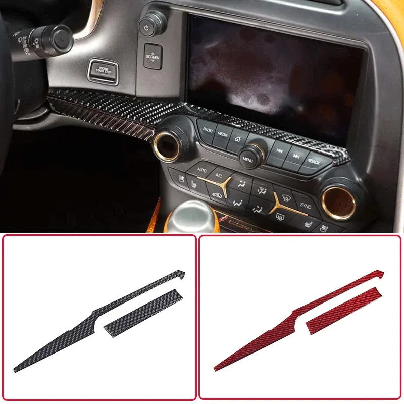 

For 2014-2019 Chevrolet Corvette C7 Soft Carbon Fiber Car Styling Center Control Navigation Decorative Strip Sticker Auto Parts