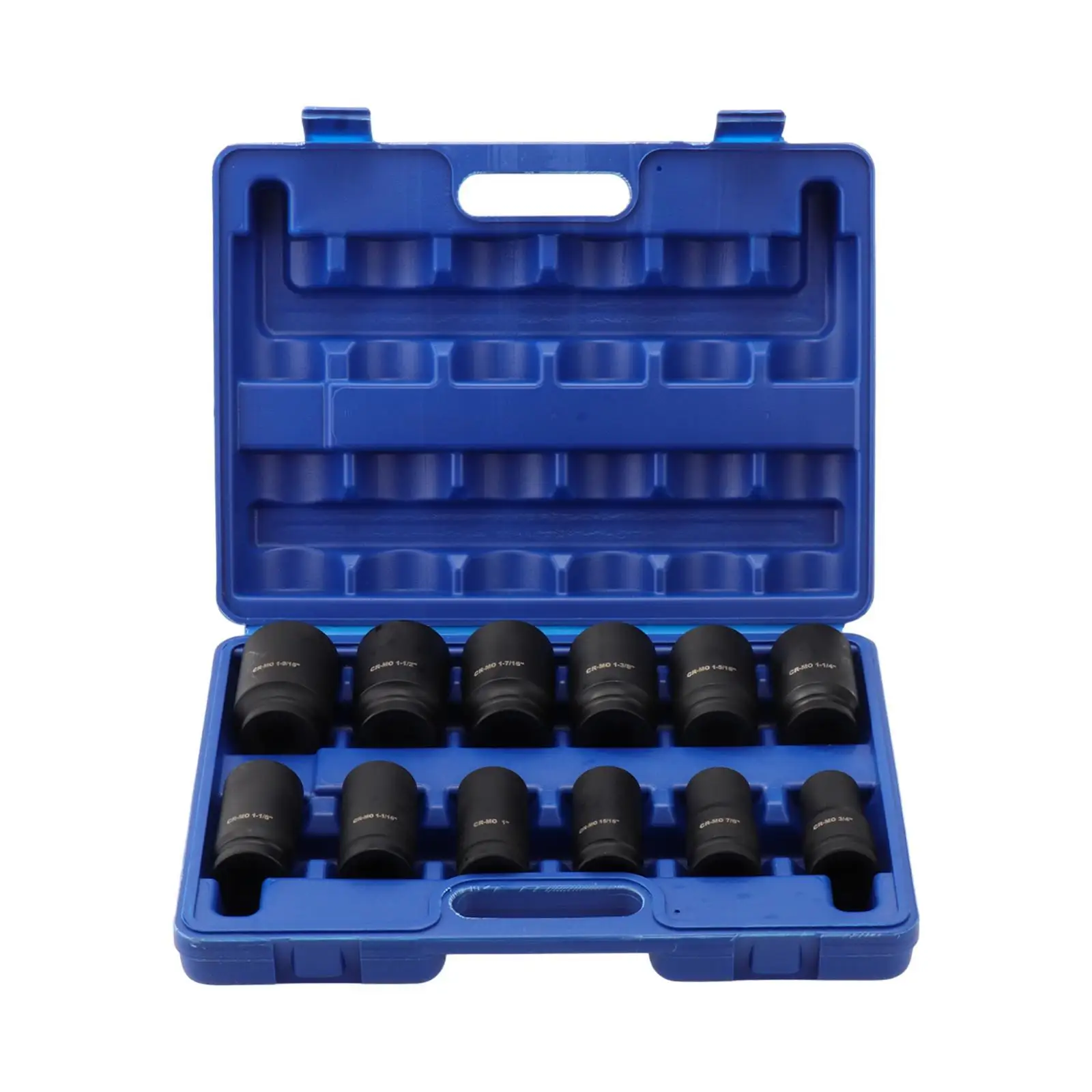 12Pcs 3/4inch Hex Impact Socket Kit for Industrial Equipment Professional Length 7.8cm Generic Accessories SAE 3/4