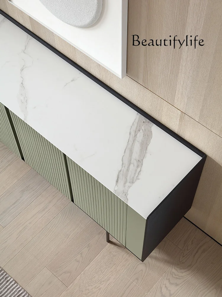 High-end Italian minimalist solid wood dining side cabinet modern simple villa living room storage designer model