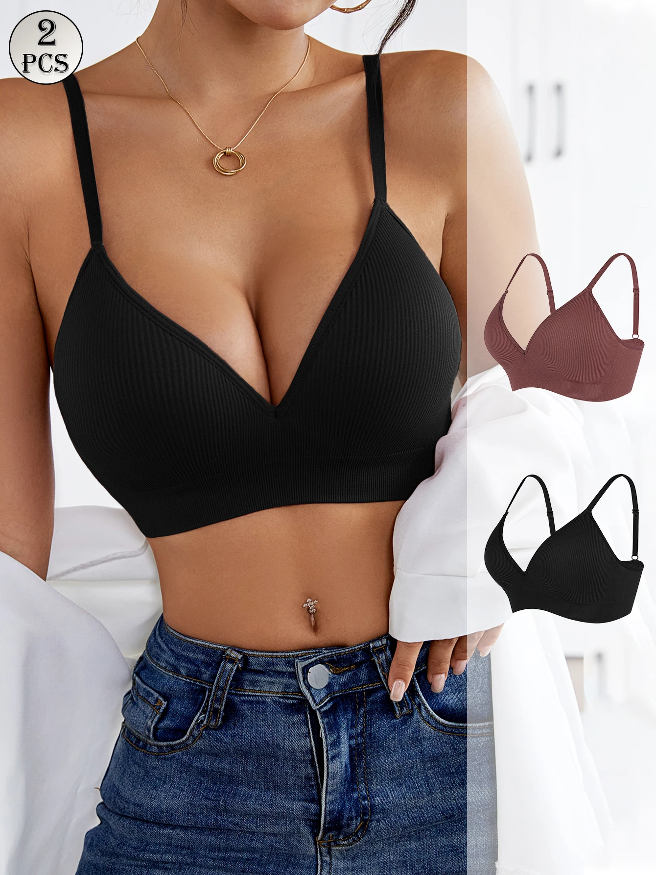 

Women's Lingerie Sexy Without Steel Rings Gathering Bra Comfortable and Breathable to Meet Daily Needs 2 pieces
