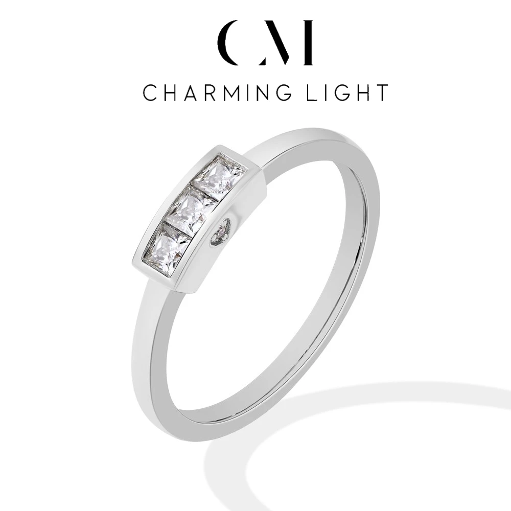 

Charming Minimalist Style 0.37ctw Moissanite Diamond Ring Princess Cut 925 Sterling Silver for Unisex Classic Engagement Jewelry