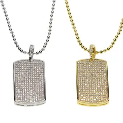 2019 iced out bling men women pendant necklace micro pave cz dog tag collar necklaces hiphop jewelry