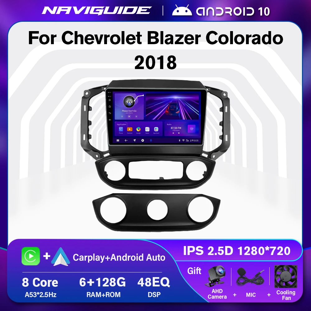 

NAVIGUIDE P1 6+128G For Chevrolet Blazer Colorado S10 2018 Car Radio Stereo Multimedia Player Carplay Head Unit DSP NO 2din DVD