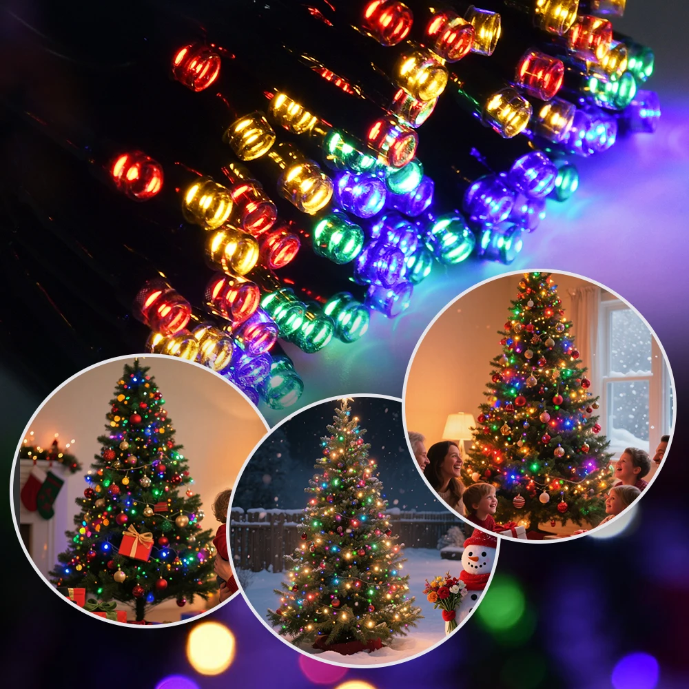 LED Christmas Tree Lights Waterfall Light String Topper Memory Twinkle Garden Holiday Lighting Christmas Decor Atmosphere Lamp