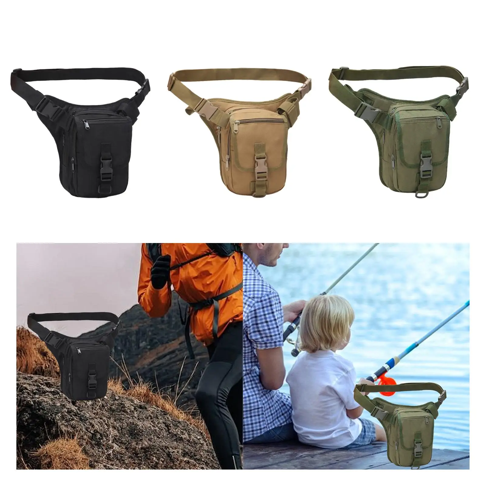 Immagine 4: Borsa da Gamba a Tracolla Unisex, Marsupio Versatile da Coscia per Moto, Ciclismo, Escursionismo e Attività all'Aperto