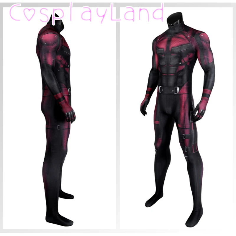 Matt Cosplay Druck Overall Superheld Zentai Karneval Halloween Party erwachsene Männer Kostüm Spandex Bodysuit plus Größe