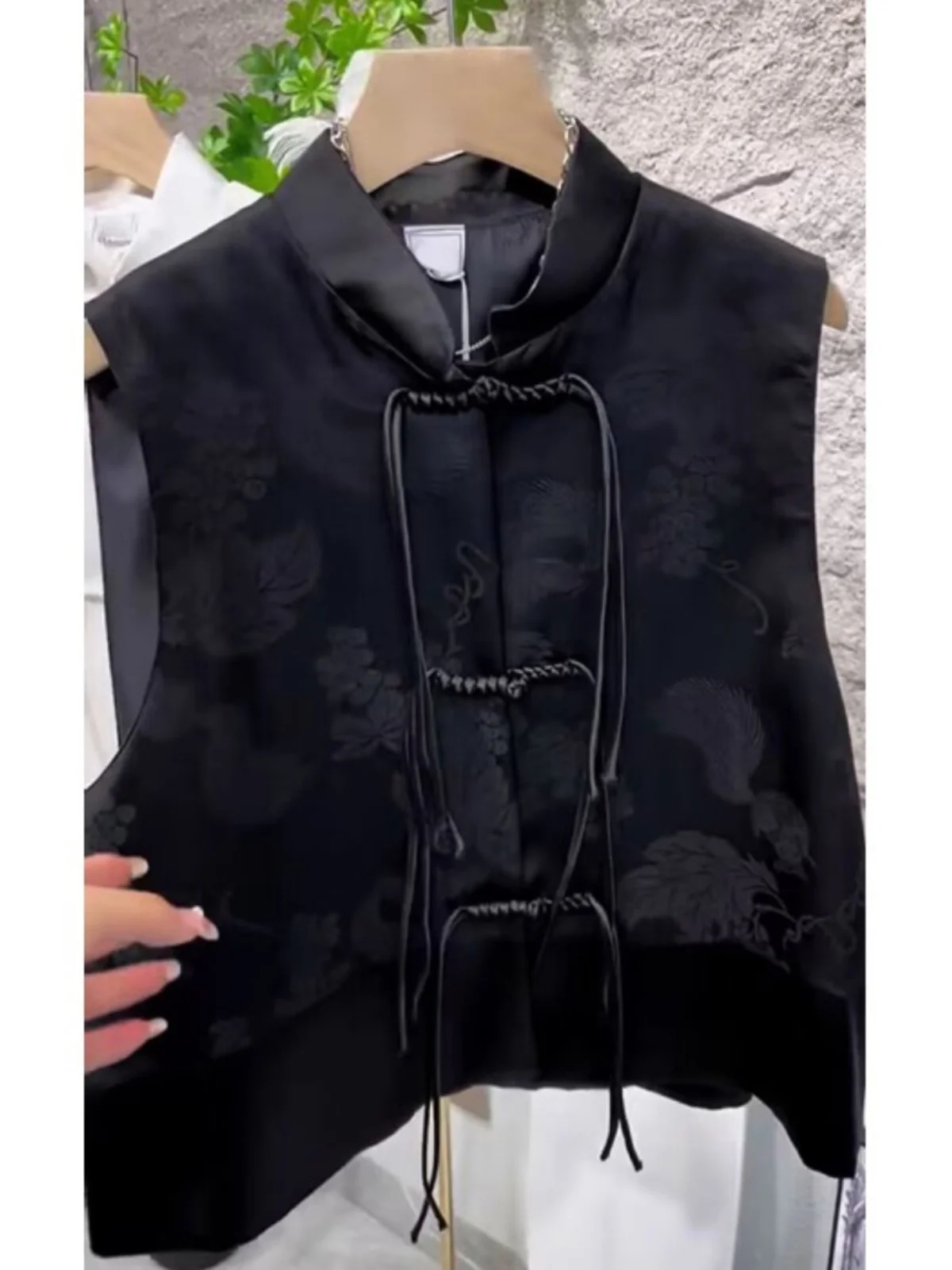 

Новый китайский лоскутный костюм с кислотной лозой и цветочной вышивкой, женский жилет с боковым разрезом, костюм Тан на пуговицах, весенняя мода