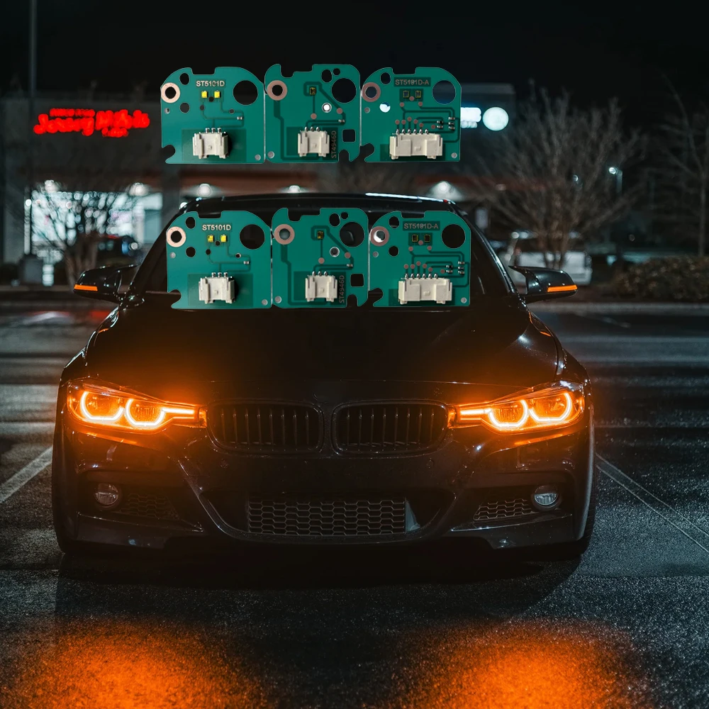 

Янтарные ангельские глазки DRL светодиодные панели для BMW 3-й серии F30 F31 2016-2018 светодиодные фары дневного света обновление желтый синий красный 63117419615