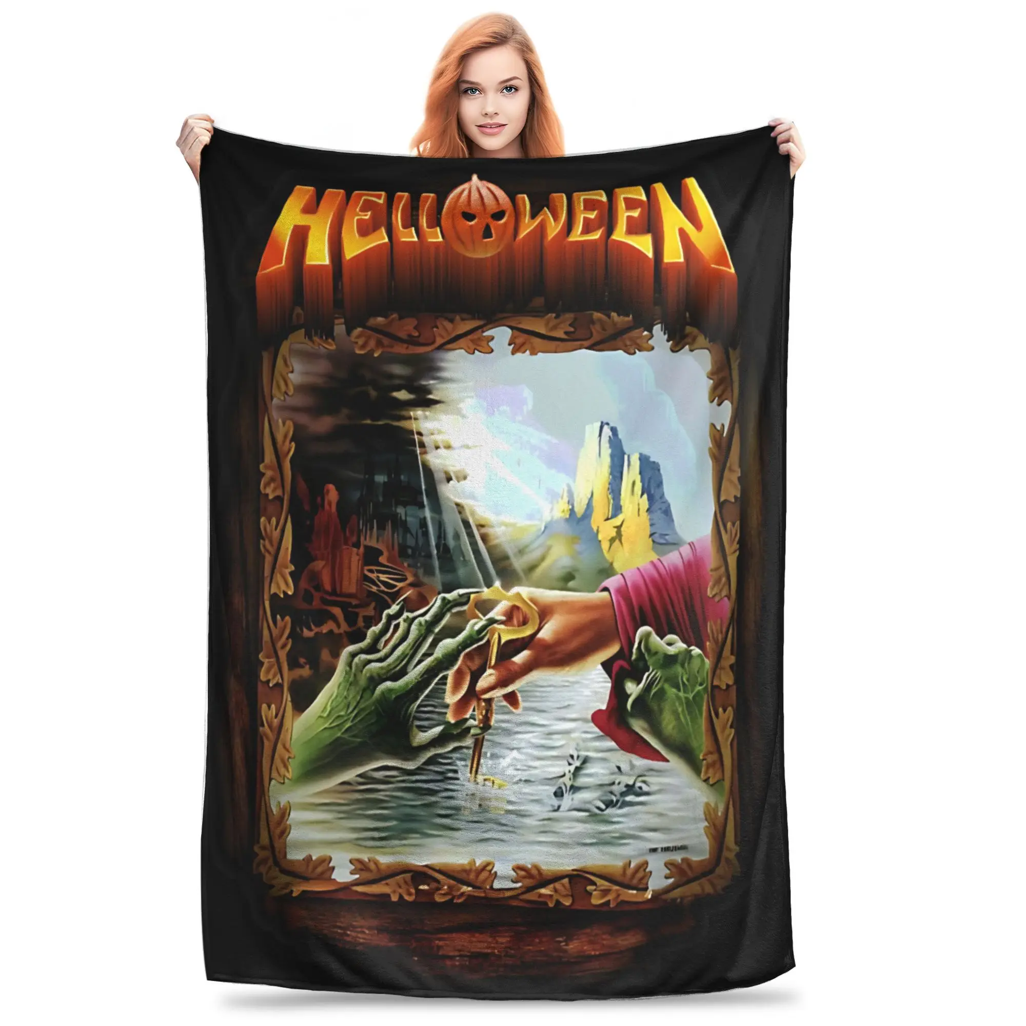 Cozy Helloween is a Power Metal band Blanket Stuff Bedding Decorative  Throw Blanket Lightweight Thin Flannel for Office