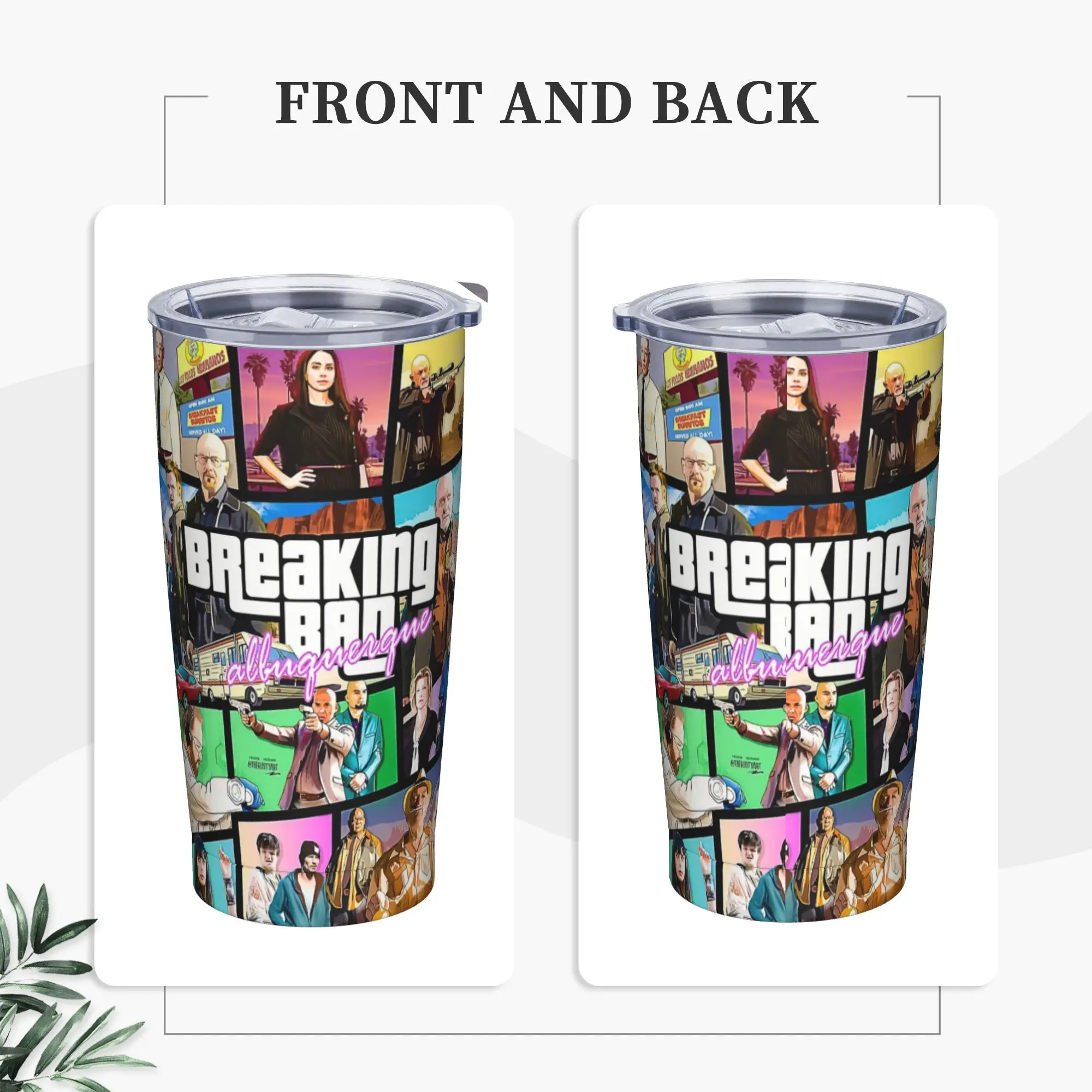 Breaking Bad Albuquerque Custom Games Insulated Tumbler with Lid  Stainless Steel Coffee Mugs Travel Hot Cold Drinks Cup, 20oz
