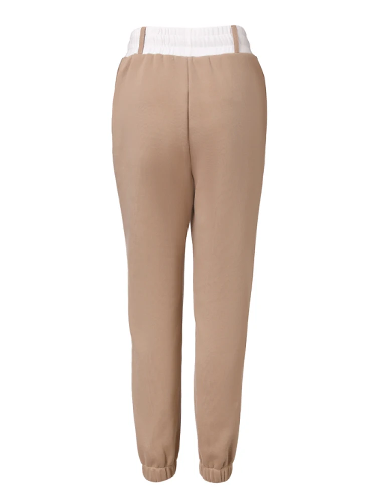 신축성 있는 허리 포켓 디자인 커프드 스웨트팬츠