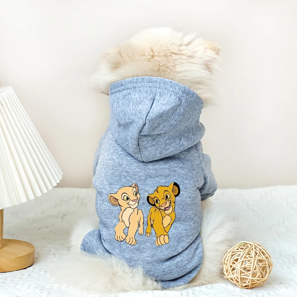 1pc pet hoodie Polyester two liones hoodie printed  suitable for small and medium dog breeds