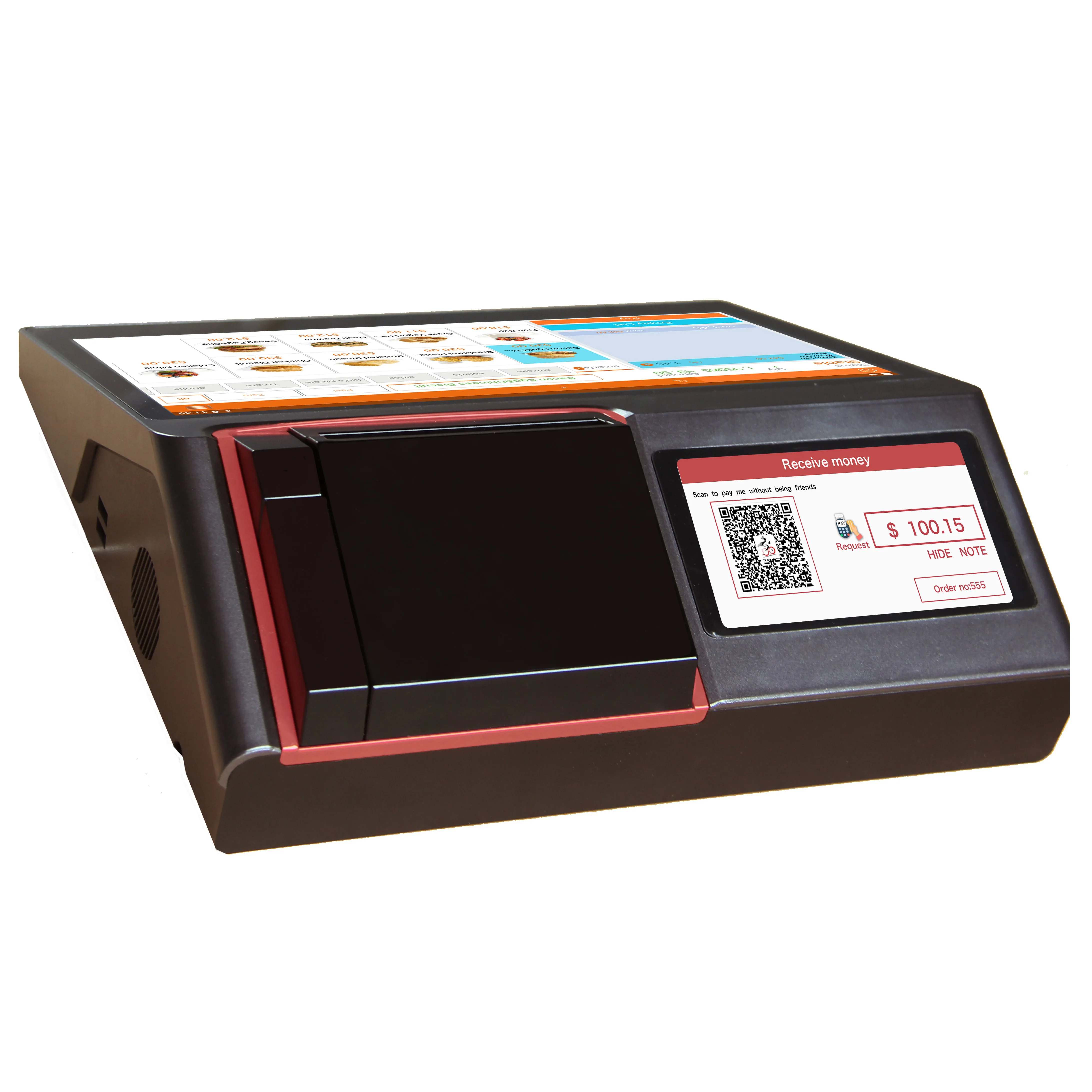 11.6'' or 12.5''HD Main Display 5'' Customer Display 58mm Built In thermal Receipt Printer Compatible with Loyverse