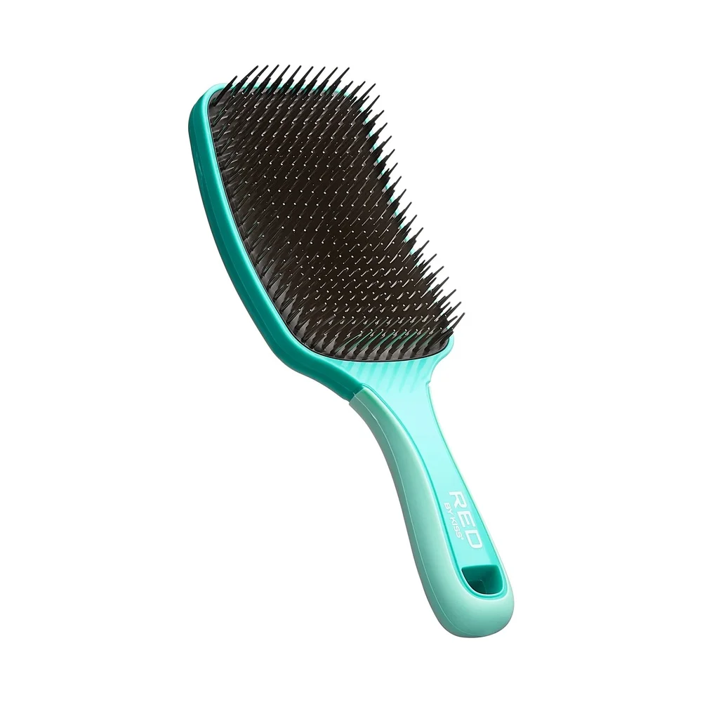 Two-Tiered Wide-Paddle Detangling Brush Wet Dry Hair Frizz Elimination Ergonomic Design Anti-Static Safe All Textures