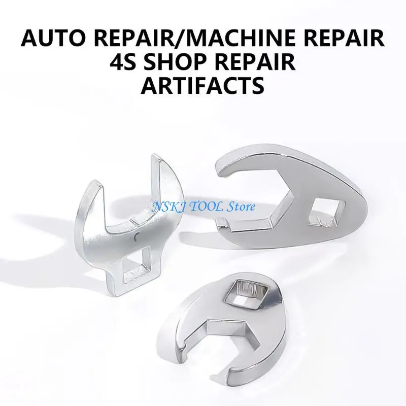 

L8RC 3/8inch Drive Crowfoot Wrench Set Open End Wrench Set 10-22mm Tool for Mechanics Access Fasteners in Tight Space