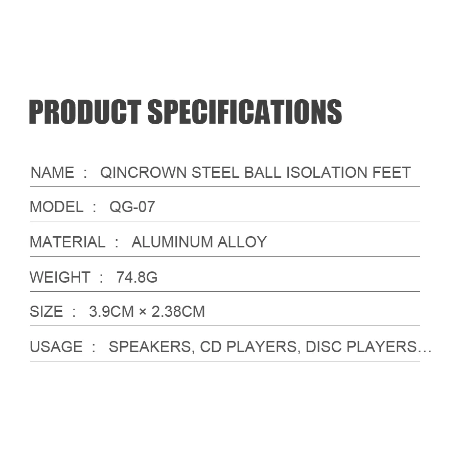 4 Stück Audiophile Lautsprecher-Isolationsspikes, Verstellbare Stoßdämpfende Füße aus Aluminiumlegierung für HiFi-Verstärker, Mixer, Plattenspieler, CD-Player – Detail 7