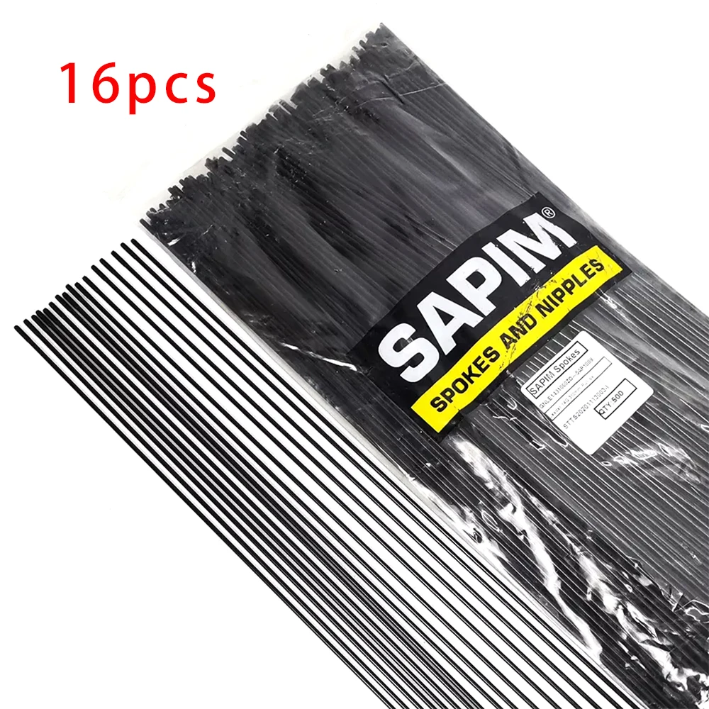 16pcs Black SAPIM Leader Round Spokes J-HOOK or Straight pull Bicycle Spokes Champion 2.0 Bicycle Spokes with Copper Cap