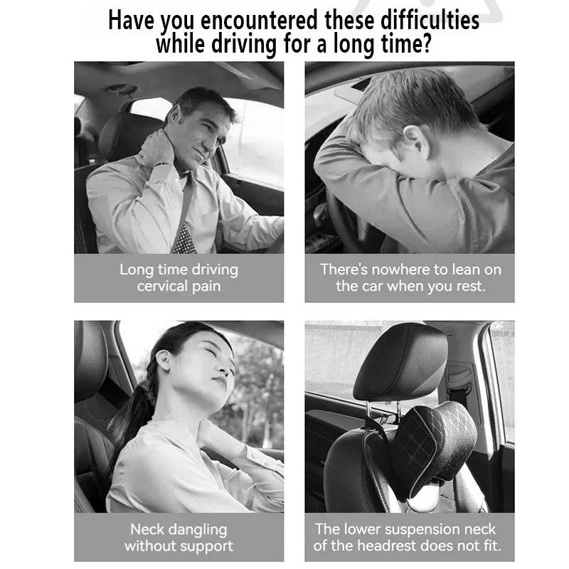 Leather Car Seat Headrest Cushion Multi-Function Memory Foam Car Neck Pillow Adjustable Car Headrest Pillow Auto Accessories view 6