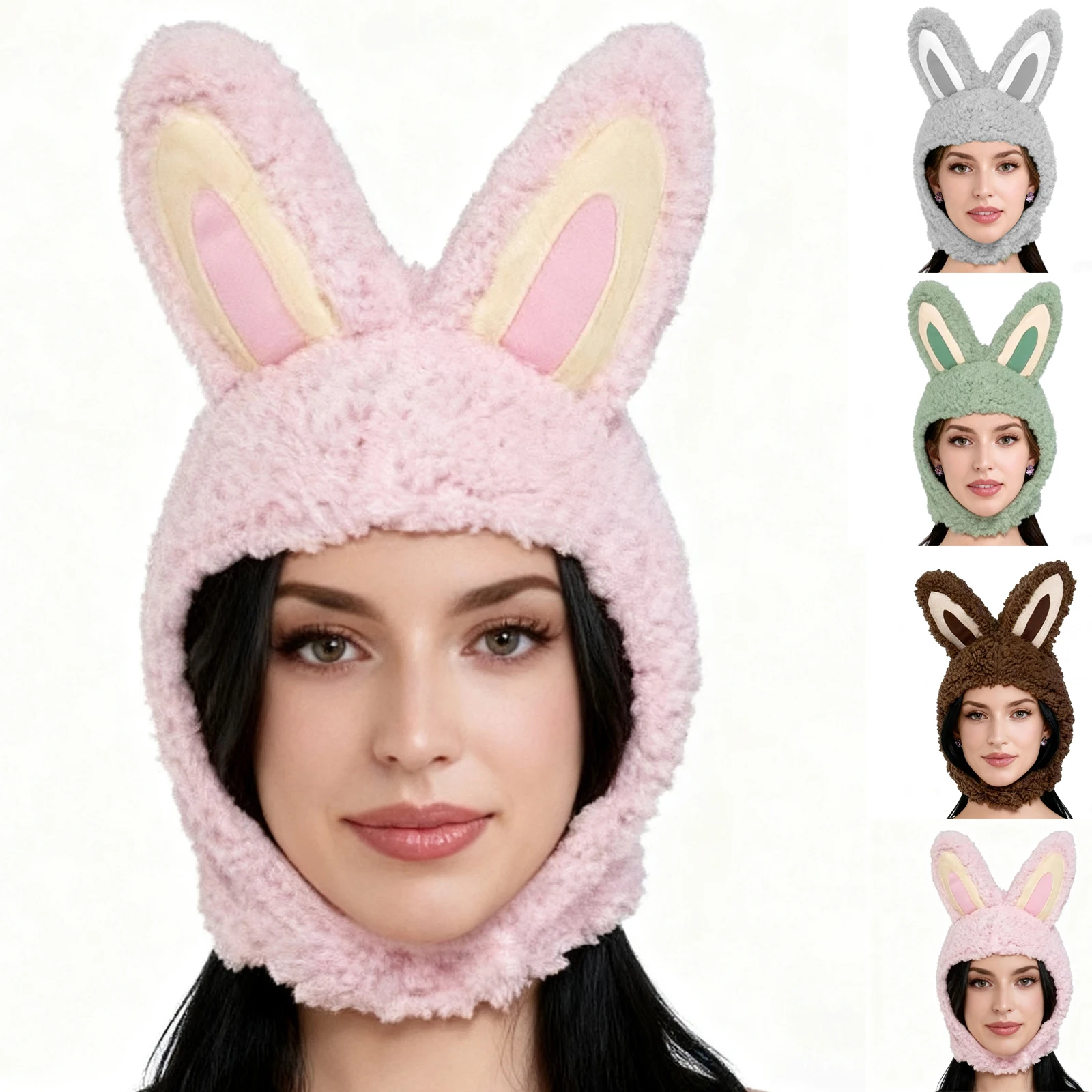 

Сплошной цвет, головной убор с мультяшными ушками, плюшевая шапка для взрослых и детей, модные милые мультяшные аксессуары для выступлений