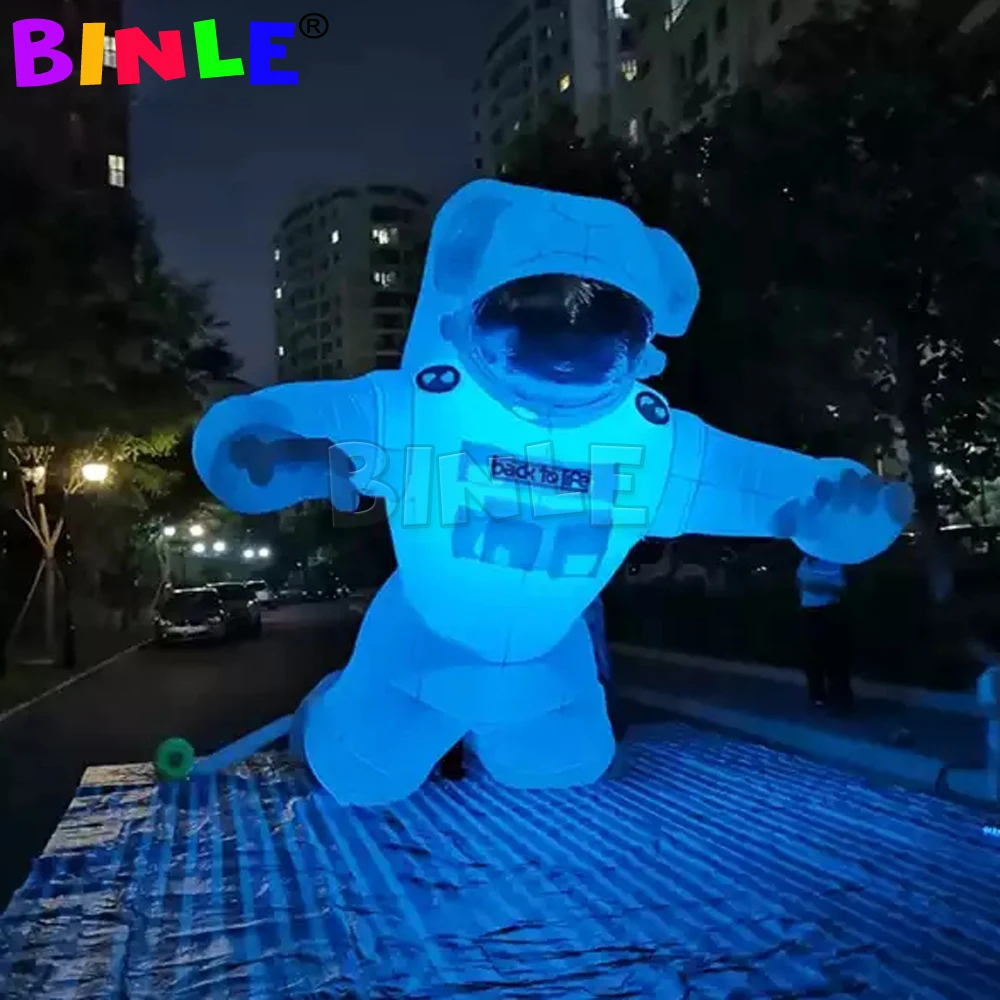 Werbung Riesigen Aufblasbaren Alien Astronaut Spaceman Zeichen Mit Led-leuchten Fliegen Raum Mann Für Partei Dekoration