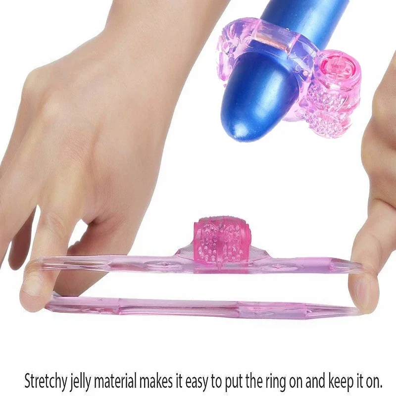 Silicone Butterfly Vibrating Penis Ring Cock Rings Vibrator Male Penis Extender Female Clitoral Stimulate Couples Sex Toys Adult