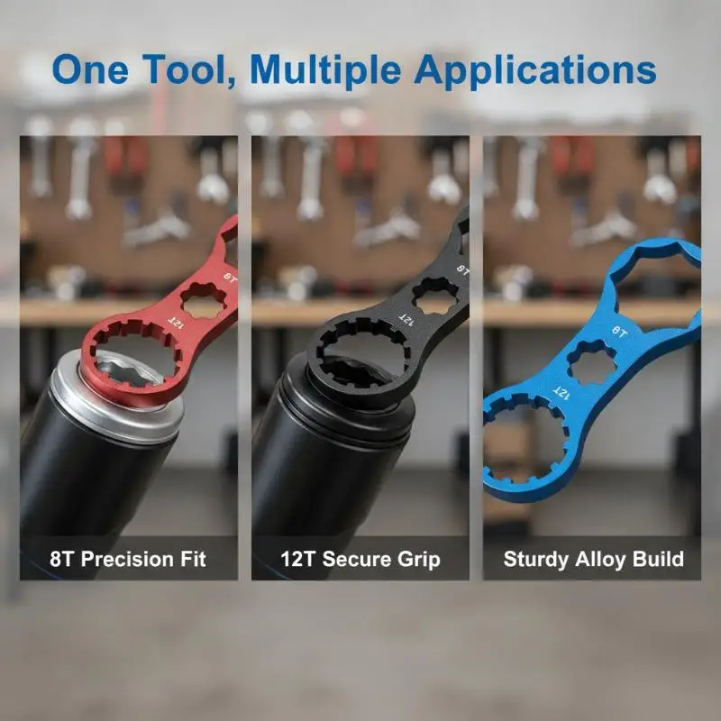 Bike Front Fork Cap Wrench High Precision Scratch Resistant Aluminum Alloy Portable Bicycle Repair Tool for Home DIY Bike Repair