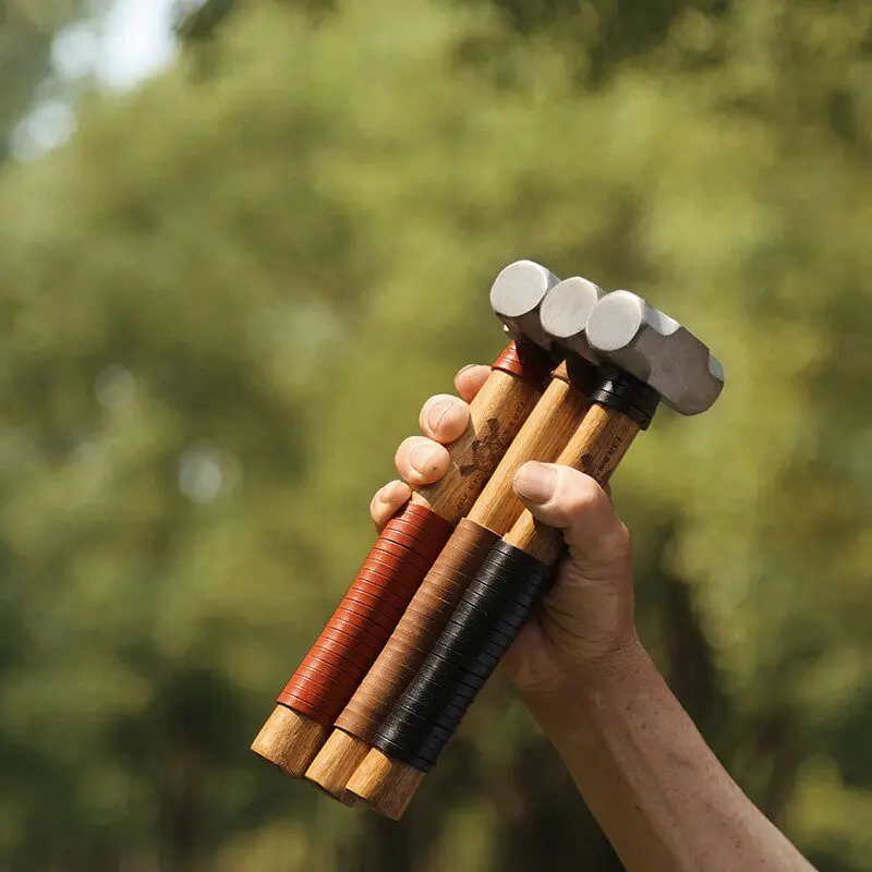 Outdoor Portable EDC Multifunctional Hammer with Cowhide Handle Ground Nail Hammer Car Emergency Window Breaking Tool