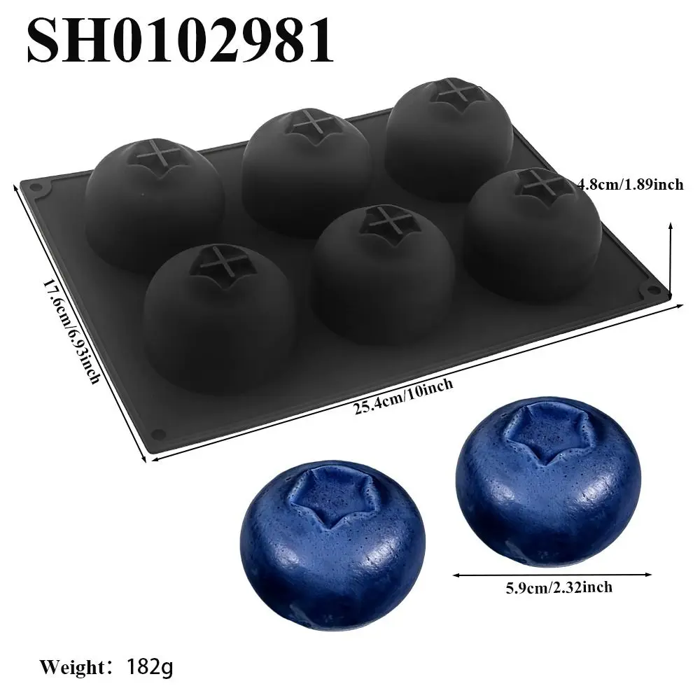 Food Grade Silicone Blueberry Mousse Cake Mold Flexible Heat Resistant Baking Mold BPA Free Reusable Fruit Shaped Dessert Mold