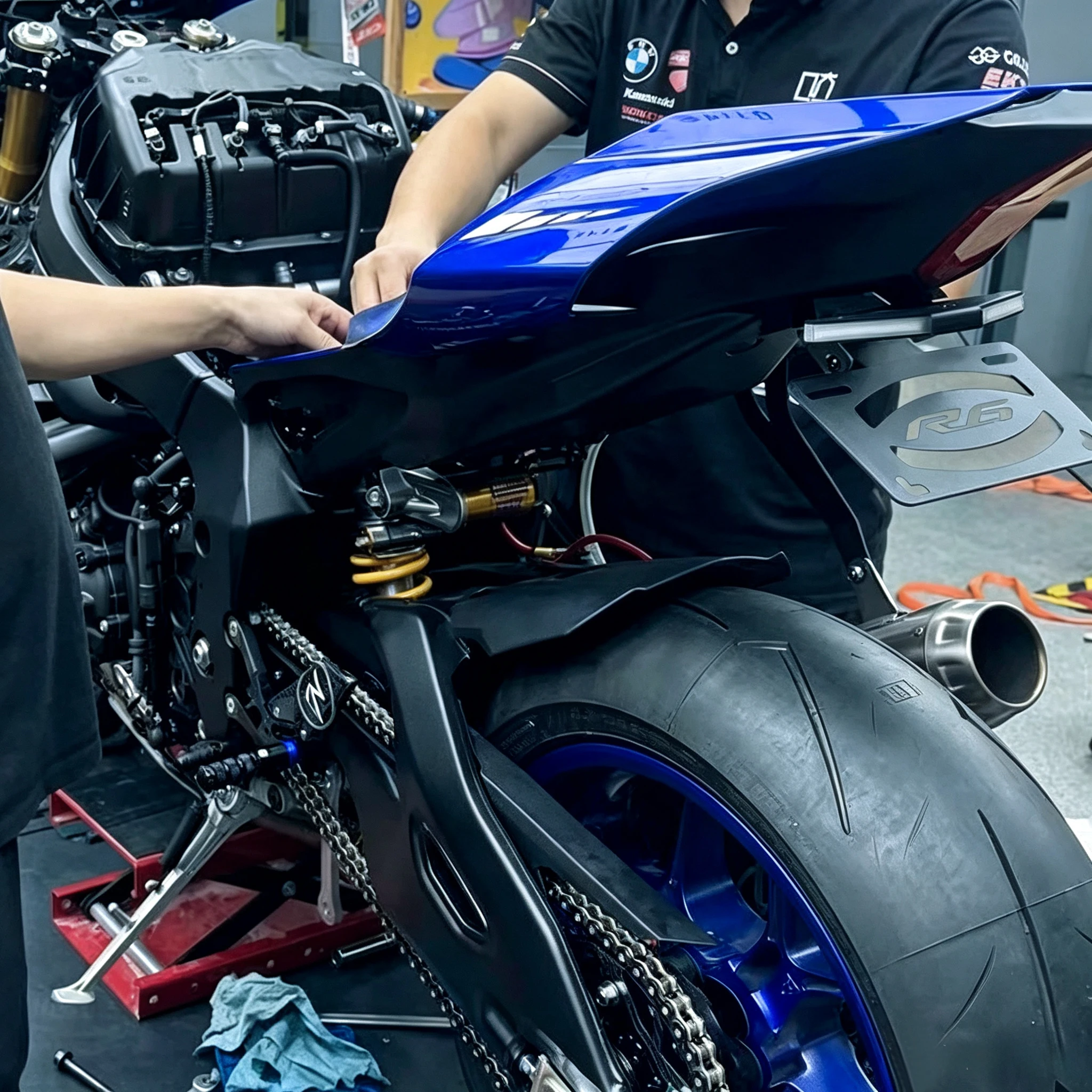 New Motorcycle Tail Tidy License Plate Holder Fender Eliminator Bracket LED Turn Signal For YZF R6 YZFR6 YZF-R6 2015-2025
